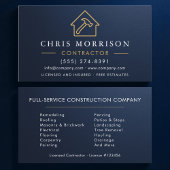 Metallic Building Construction Navy Blue   名刺