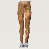Metallic Copper Fluid Abstract Wave Patter レギンス (正面)