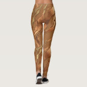Metallic Copper Fluid Abstract Wave Patter レギンス (裏面)