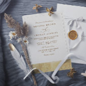 Metallic Dipped Gold Minimalist QR Code Wedding 招待状