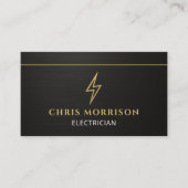 Metallic Electrician Electrical Contractor QR Code 名刺 (正面)