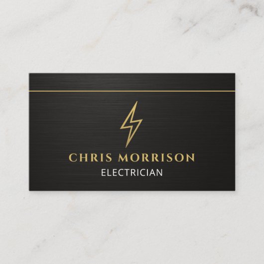 Metallic Electrician Electrical Contractor QR Code 名刺 (正面)