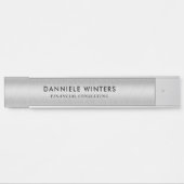 Metallic faux silver background door sign サインプレート (正面)