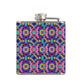 Metallic flask with vibrant geometric pattern  フラスク (裏面)