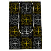 Metallic flower tile abstract ミディアムペーパーバッグ (裏面)