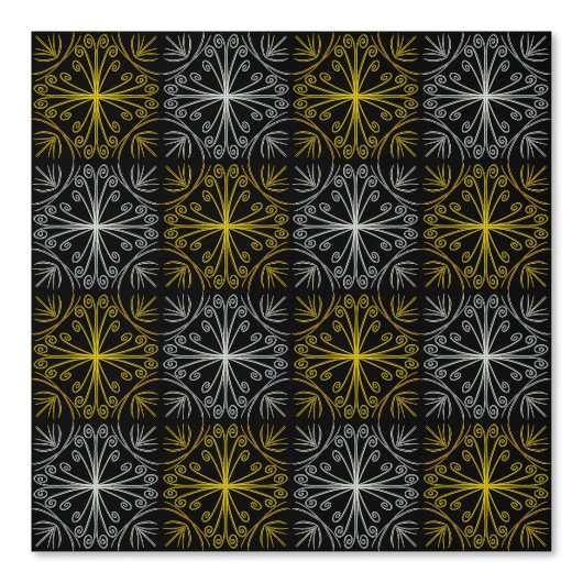 Metallic flower tile abstract 壁紙 (正面)
