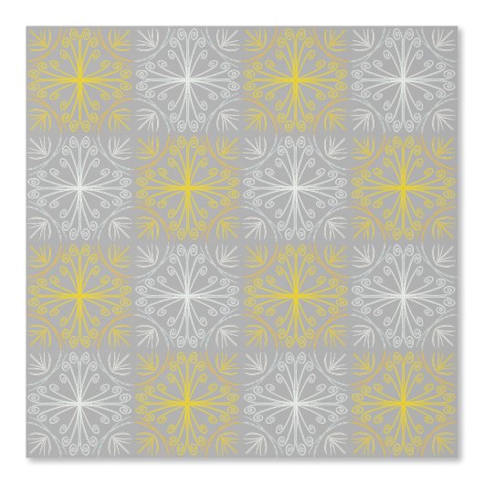 Metallic flower tile gray background 壁紙 (正面)