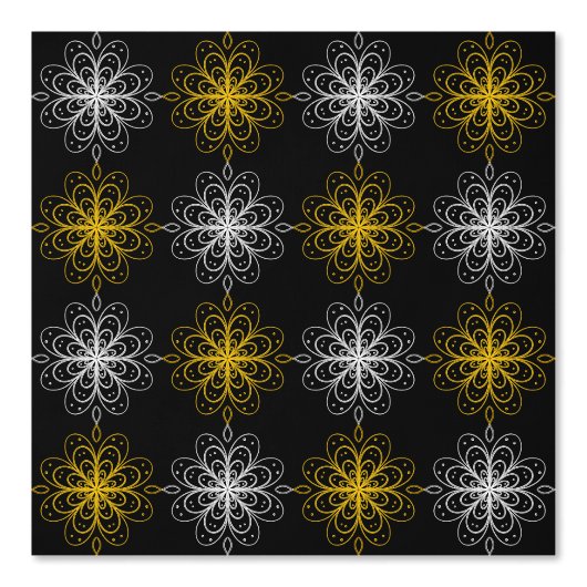 Metallic flower tile gray background 壁紙 (正面)