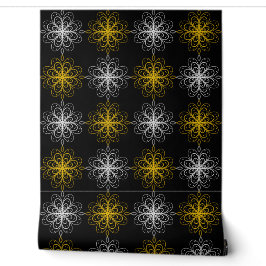 Metallic flower tile gray background 壁紙