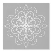 Metallic flower tile gray background 壁紙 (正面)