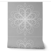 Metallic flower tile gray background 壁紙 (ほどく)