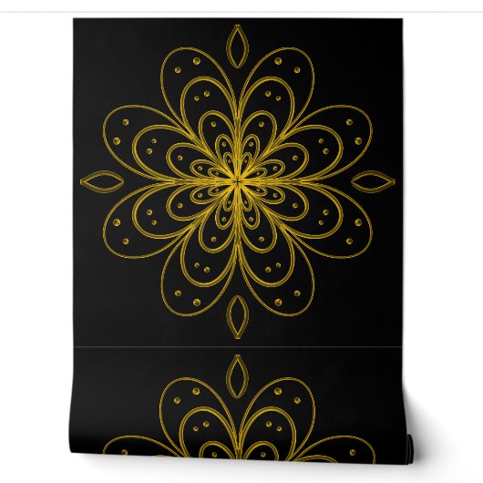 Metallic flower tile gray background 壁紙 (ほどく)