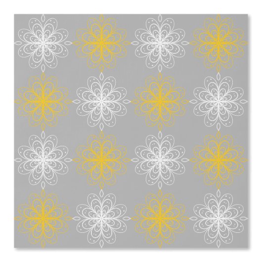 Metallic flower tile gray background 壁紙 (正面)