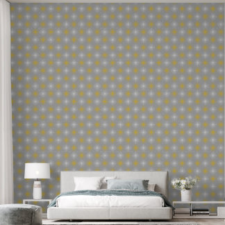 Metallic flower tile gray background 壁紙