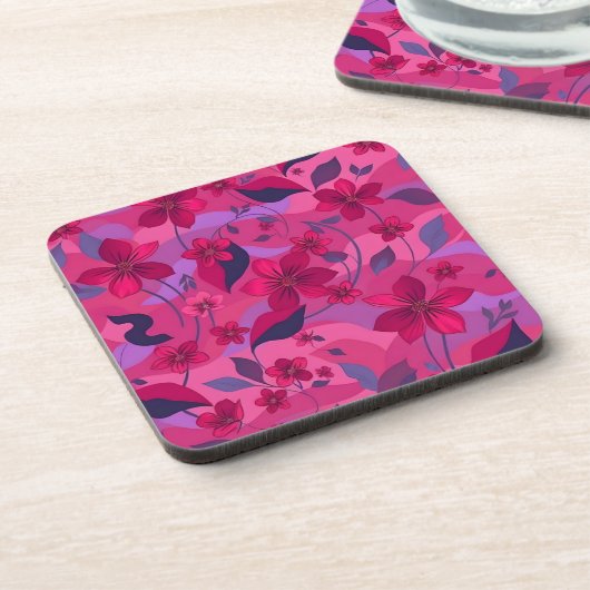 Metallic Flowers Plastic Coaster Set  コースター (左側)