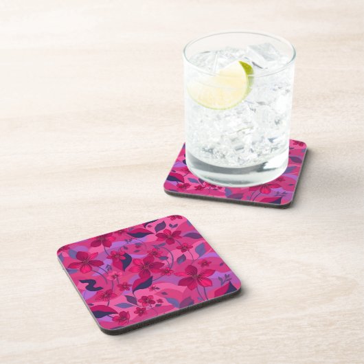 Metallic Flowers Plastic Coaster Set  コースター (右側)