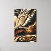 Metallic Fluid Golden Luxury キャンバスプリント (正面)