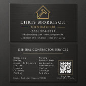 Metallic General Construction Black Gold QR Code 名刺