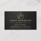 Metallic General Construction Black Gold QR Code 名刺 (正面)