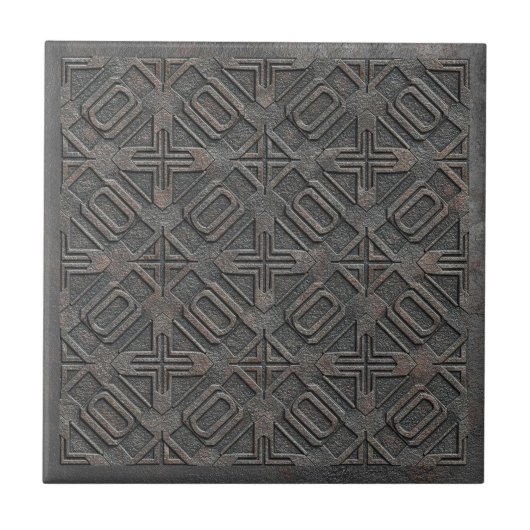 Metallic Geometric Cast Iron #7 ID1227 タイル (正面)