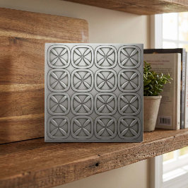 Metallic Geometric Tarnished Silver #5 ID1227 タイル