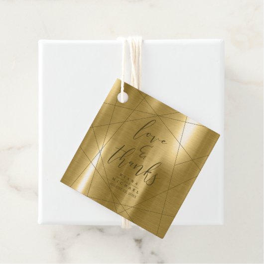 Metallic Geometric Thank You金ゴールドID648 フェイバータグ (インサイチュ)