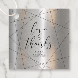 Metallic Geometric Thank You Silver/Black ID648 フェイバータグ