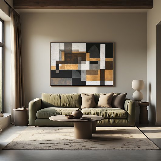 Metallic Geometry Golden Balance キャンバスプリント