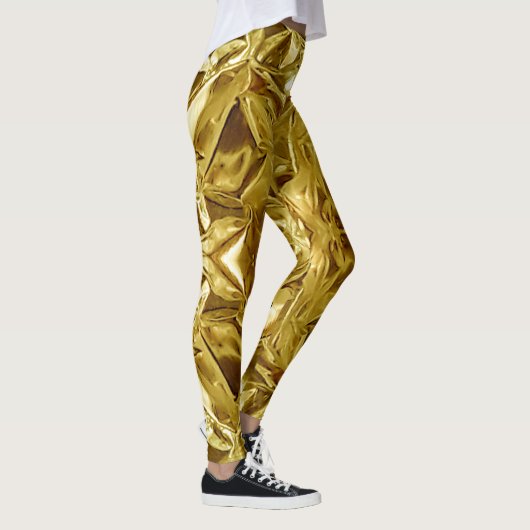 Metallic Gold Abstract 101 Leggings レギンス (右)