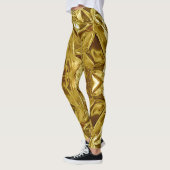Metallic Gold Abstract 101 Leggings レギンス (左)