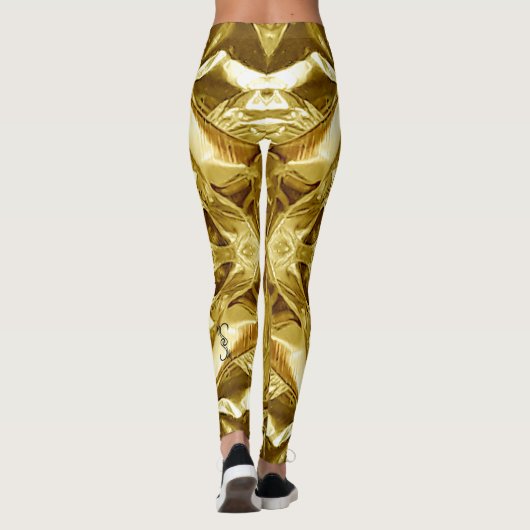 Metallic Gold Abstract 101 Leggings レギンス (裏面)
