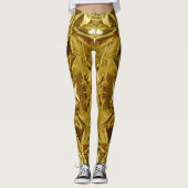 Metallic Gold Abstract 101 Leggings レギンス (正面)