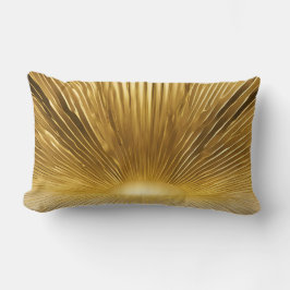 Metallic gold abstract lines patterns AI art  ランバークッション