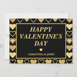 Metallic Gold Accent Hearts Valentine’s Gift シーズンカード