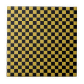 Metallic Gold and Black Square Box Stylish Pattern タイル (正面)