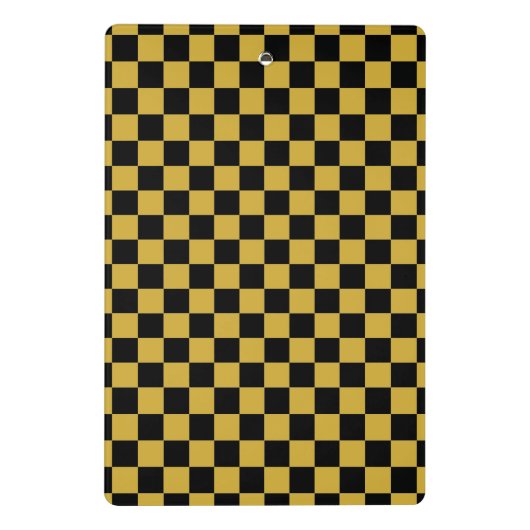 Metallic Gold and Black Square Box Stylish Pattern ミニクリップボード (裏面)