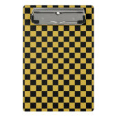 Metallic Gold and Black Square Box Stylish Pattern ミニクリップボード (正面)