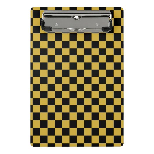 Metallic Gold and Black Square Box Stylish Pattern ミニクリップボード (正面)