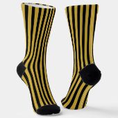 Metallic Gold and Black Stripe Decorative ソックス (傾斜あり)