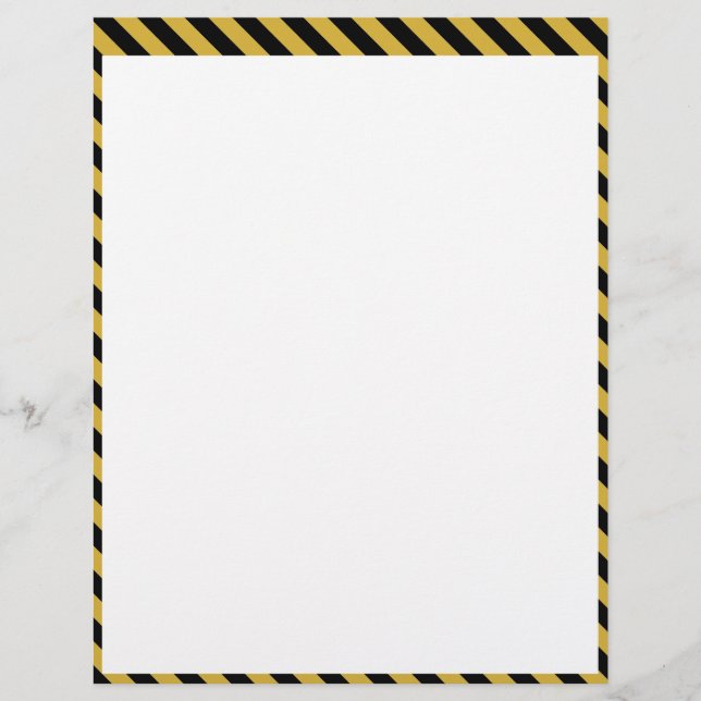 Metallic Gold and Black Stripe Pattern Stylish レターヘッド (正面)