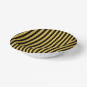Metallic Gold and Black Striped 7" ペーパーボウル (傾斜あり)