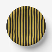 Metallic Gold and Black Striped 7" ペーパーボウル (正面)