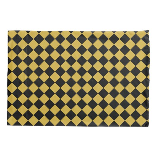 Metallic Gold and Bold Black Chevron Pattern 枕カバー (裏面-左)