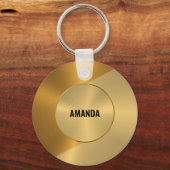 Metallic Gold and Copper Geometric Design キーホルダー (裏面)