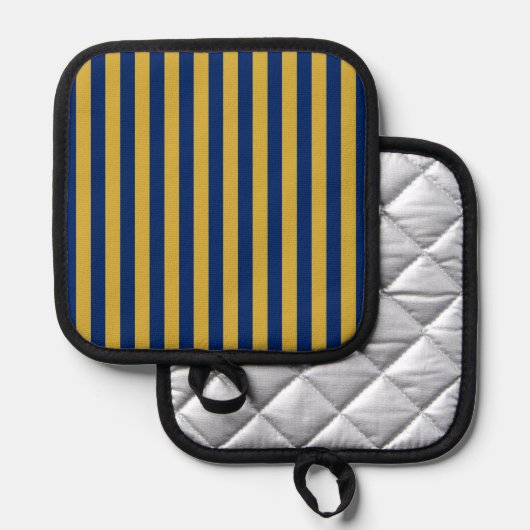 Metallic Gold and Navy Functional Stylish 鍋敷き (正面/裏面)