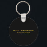 Metallic Gold & Black Professional Modern Elegant キーホルダー<br><div class="desc">Modern Simple Plain Professional Design</div>