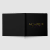 Metallic Gold & Black Professional Modern Elegant ゲストブック (全面)