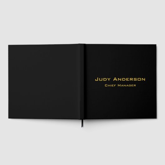 Metallic Gold & Black Professional Modern Elegant ゲストブック (全面)