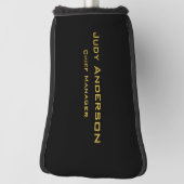 Metallic Gold & Black Professional Modern Elegant ゴルフヘッドカバー (回転90)