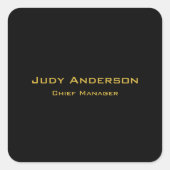 Metallic Gold & Black Professional Modern Elegant スクエアシール (正面)